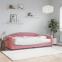 Divano Letto con Materasso Rosa 90x200 cm in Velluto 3197280