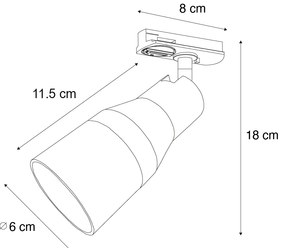 Faretto moderno beige con oro per sistema a binario monofase GU10 50mm - Iconic Kohua