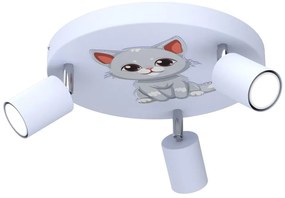 Luce Spot per bambini FUN 3xGU10/8W/230V blu/gatta