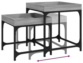 Tavolini 2 pz Grigio Sonoma in Legno Multistrato