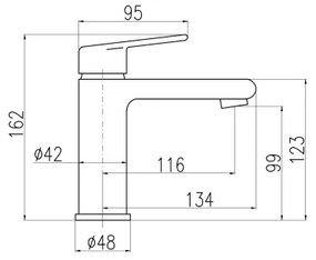 RAV Slezák CO128.0 - Miscelatore per lavabo COLORADO 16,2 cm, cromo lucido