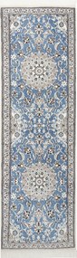 Nain Tappeto 200 x 60 Blu (Iran) Annodato A Mano