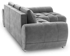 Divano letto angolare grigio con rivestimento in velluto, angolo destro Nuage - Windsor &amp; Co Sofas