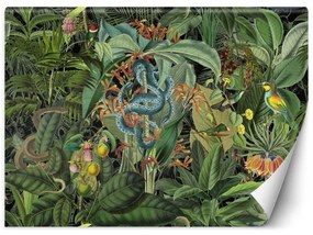Carta Da Parati, 3D Pappagalli colorati nella giungla