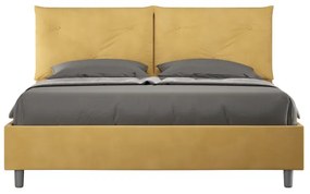 Letto matrimoniale e rete 160x190 in microfibra ocra Appia