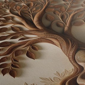 Quadri 5 pezzi – Albero della vita marrone con effetto 3D