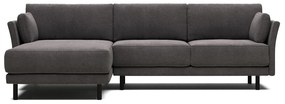 Kave Home - Divano Gilma 3 posti chaise longue destra/sinistra grigio chiaro con piedini neri 260 cm F