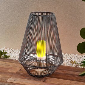 Lindby Kaati lanterna LED solare, rattan, 37 cm