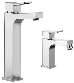 Miscelatore lavabo alto + bidet Jacuzzi   rubinetteria Tank ottone cromato per piletta click clack