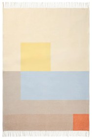 Coperta gialla-azzurra 125x190 cm Brick - Mette Ditmer Denmark