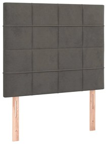 Giroletto a molle con materasso grigio scuro 100x200 cm velluto