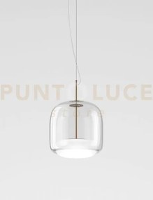 Jube sospensione p cristallo bianco oro satinato 2 l2202  1 led 13w...