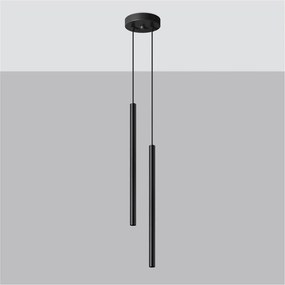 Lampadario nero in metallo ø 15 cm Fideus – Sollux