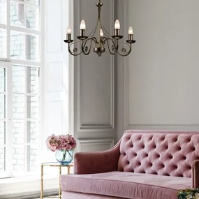 Lampadario a sospensione con catena DONATO 5xE14/40W/230V