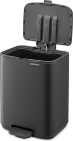Cestino per la spazzatura grigio scuro in acciaio con pedale 7 l Bo – Brabantia