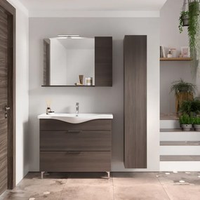 Mobile sottolavabo e lavabo Jnka per vasca centrale legno noce L 100 x H 75 x P 46 cm 2 cassetti