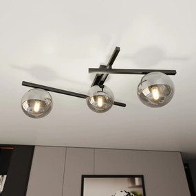 Lampadario da Soffitto in Acciaio e Vetro SMART 3 Nero 3xE14