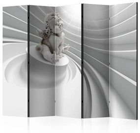 Paravento design Splendore angelico II (5-część) - kompozycja z figurą i iluzją 3D