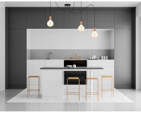 Lampadario a sospensione con filo MIROS 3xE27/60W/230V ragno nero/rame