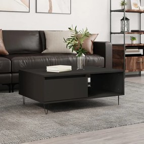 Tavolino Da Salotto Nero 90x60x35 Cm İn Legno Multistrato /