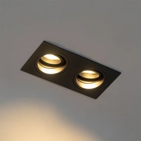 Faretto da incasso quadrato nero orientabile a 2 luci - Chuck