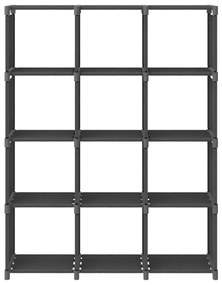 Mensola con 12 vani a cubo grigia 103x30x141 cm in tessuto