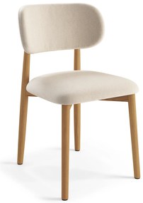 AVLO Beige (tessuto Apia 453) / telaio in rovere laccato – SEDIA IN LEGNO PER SOGGIORNO / SALA DA PRANZO / CUCINA RETRÒ