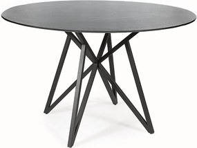 Tavolo rotondo Murano in grigio/nero opaco - ø120/h76 cm