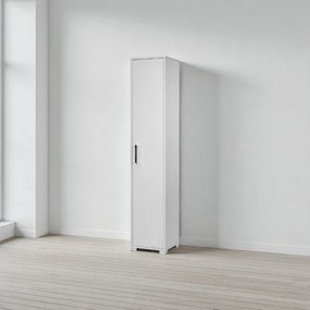 Scarpiera in legno nobilitato 1 anta ripiani interni 37x189h cm Bianco Frassino