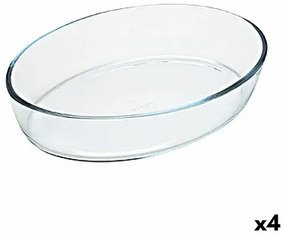 Pirofila da Forno Pyrex Classic Vidrio Ovalada Trasparente Vetro 40 x 28 x 7 cm (4 Unità)