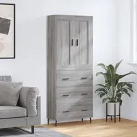 Credenza Grigio Sonoma 69,5x34x180 cm in Legno Multistrato 3199767