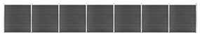 Set Pannelli di Recinzione in WPC 1218x186 cm Nero