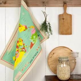 Asciugamano in cotone, 50 x 70 cm World Map - Rex London