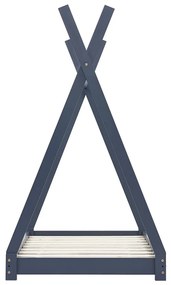 Giroletto per bambini grigio in massello di pino 70x140 cm