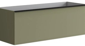 Mobile da bagno sotto lavabo Pixel laccato opaco verde salvia laccato opaco L 120 x H 40 x P 45.5 cm 2 cassetti, lavabo non incluso