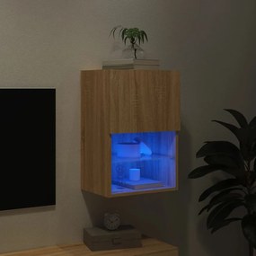 Mobile TV con Luci LED Rovere Sonoma 40,5x30x60 cm