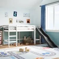 Letto a Soppalco senza Materasso Bambini Bianco 80x200cm Pino 853429