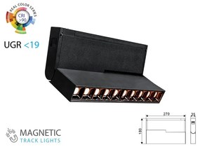 Lampada Led Lineare Regolabile 10X2W 24V Neutro 4000K CRI 90 UGR 19 Per Sistema Binario Magnetico SKU-7965