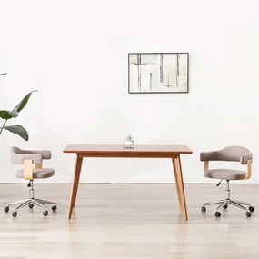 Sedie Da Pranzo Girevoli 2 Pz Grigio Talpa İn Legno E Tessuto /