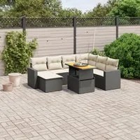 Set Divani da Giardino con Cuscini 8 pz Nero in Polyrattan 3271427