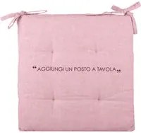 Cuscino sedia 40x40 cm malva con scritta
