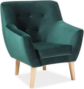 Poltrona Nordic 1 in velluto verde - Blu78