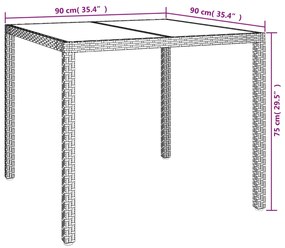 Set da Pranzo da Giardino 3 pz con Cuscini Beige in Polyrattan