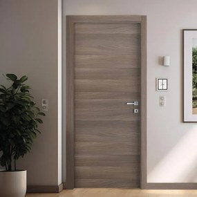 Porta interna a battente Chic in MDF colore marrone, L 60 x H 210 cm, apertura reversibile