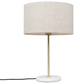 Lampada da tavolo ottone paralume grigio 35 cm - KASO