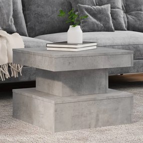 Tavolino Da Salotto Con Luci Led Grigio Cemento 50x50x40 Cm /