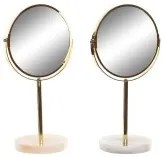 Specchio DKD Home Decor 18 x 13 x 35 cm Grigio Beige Dorato Metallo Bianco Resina Grigio chiaro (2 Unità)