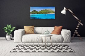 Quadro stampa su tela Montagne del paesaggio del mare 100x50 cm