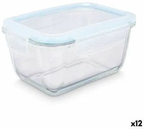 Porta pranzo Trasparente Silicone Vetro Borosilicato 950 ml 18 x 8,8 x 13,5 cm (12 Unità)