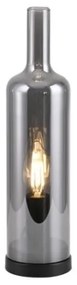 JUST LIGHT. 14006-25 - Lampada da tavolo BOTTLE 1xE14/25W/230V nero/vetro fumé
